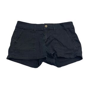 Arizona Jeans Shorts Women’s 5 Black Cotton Stretch Dark Wash Denim Zip Fly